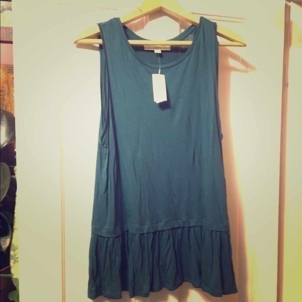 NWT Green Ruffle Tank
